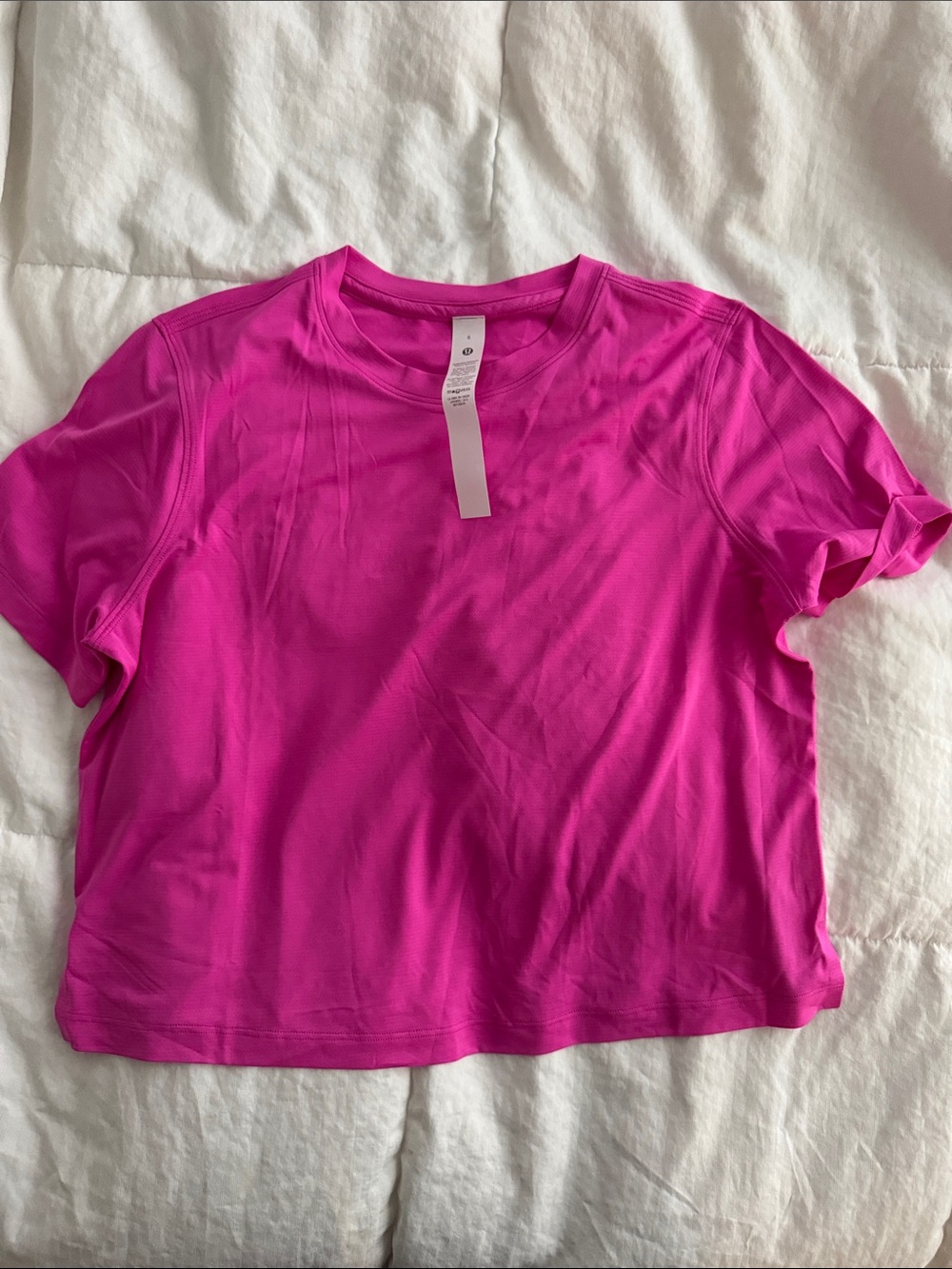 lululemon athletica Short Sleeve Crew Tee in Bright Fuchsia